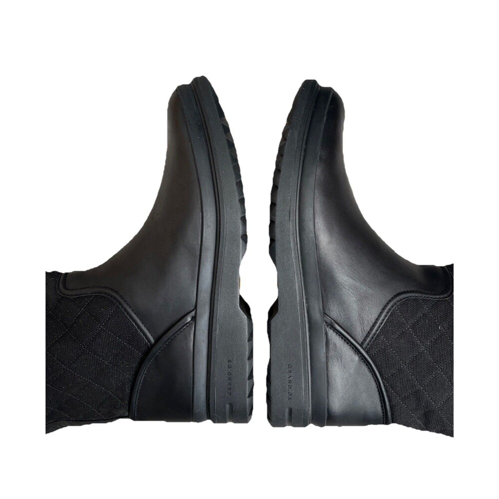 Cole Haan Quilted Women’s Pull  On Mid-Calf Boots Black Leather 7.5 Waterproof - Picture 7 of 13